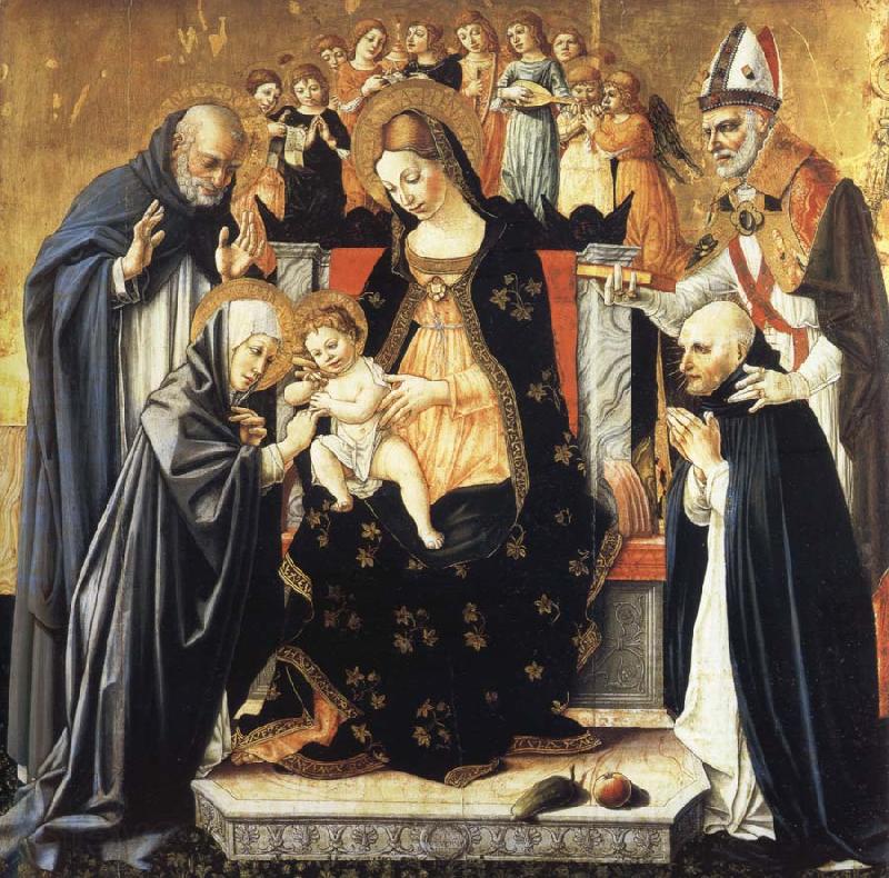 Lorenzo di Alessandro da Sanseverino The Mystic Marriage of Saint Catherine of Siena Norge oil painting art